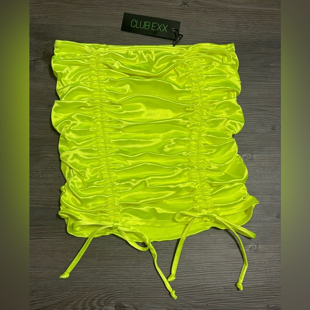 NWT Dolls Kill / Club Exx Atomic Disco Royale Satin Mini Skirt